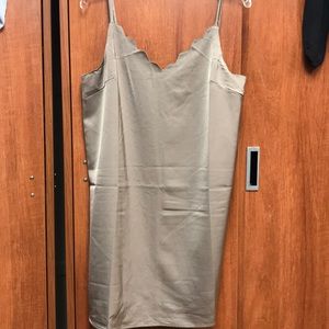 Lily Rain scalloped neck slip dress